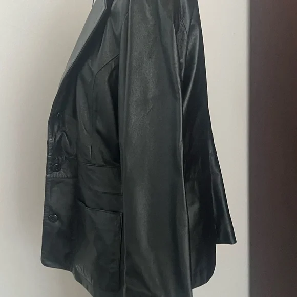 CHARLIE B Black Leather Jacket - Picture 2 of 3